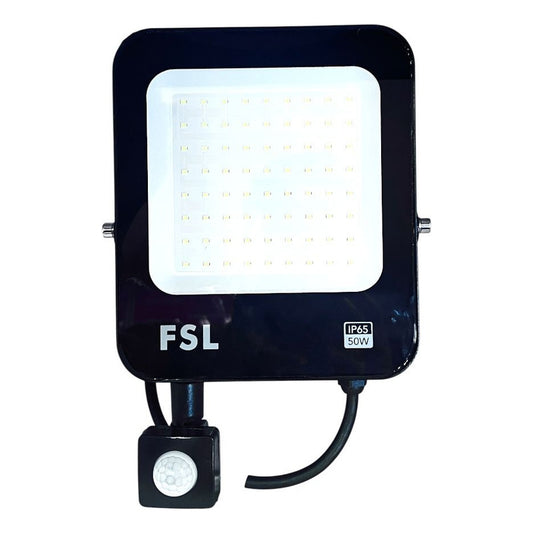 Reflector LED 50W IP65 con Sensor de Movimiento Luz Fría (6500K) Blanco - FSL