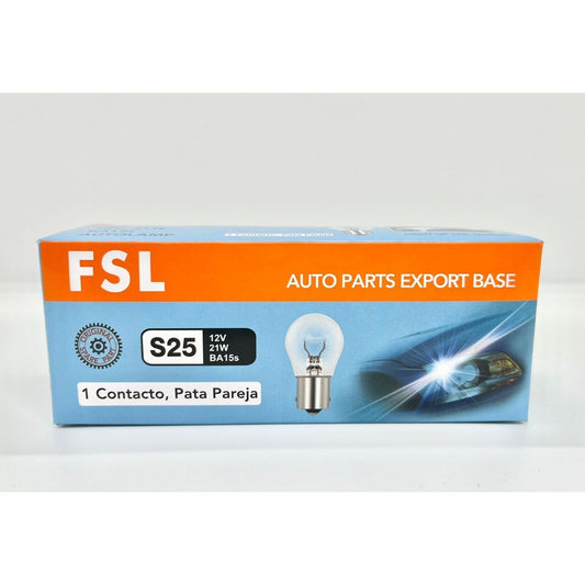 Pack X10 Ampolleta Halógena S25 12V 21W BA15S 1 Contacto Pata Pareja Para Auto FSL