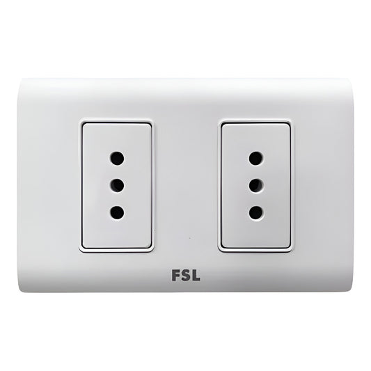 Pack x10 Tomacorriente Doble FSL F8A-2163 10A 250V Blanco | SEC Bulk 2 Tomas