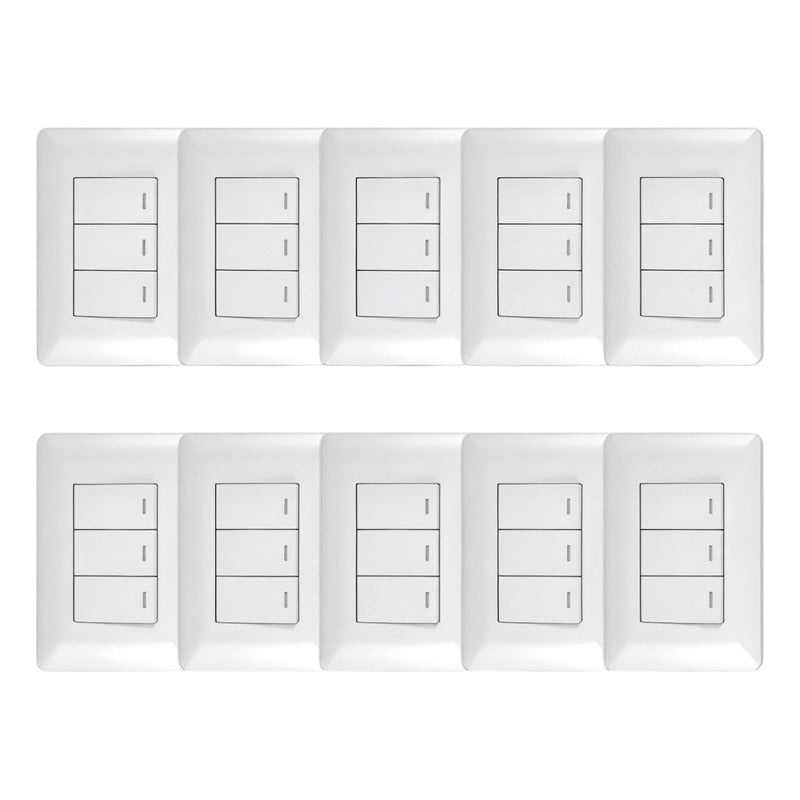 Pack X10 Interruptor Triple 9/32 16A 250V FSL Certificación SEC