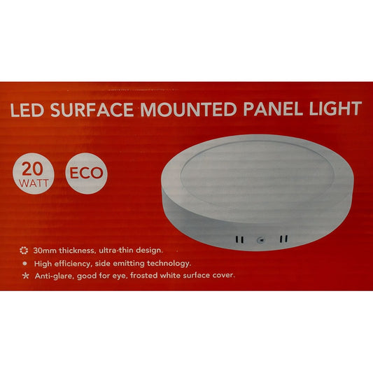 Panel LED Sobrepuesto Redondo 20W Blanco Luz Fría – FSL Ip20