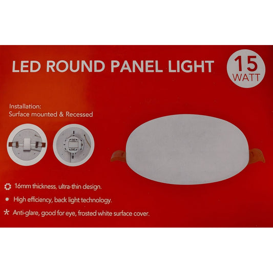 Panel Led Redondo Ajustable 15w - Blanco Luz Fría (6500k) Fsl