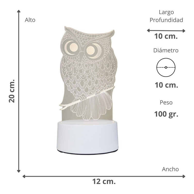 Lámpara de Mesa LED Decorativa 3D Diseños Variados USB 5V