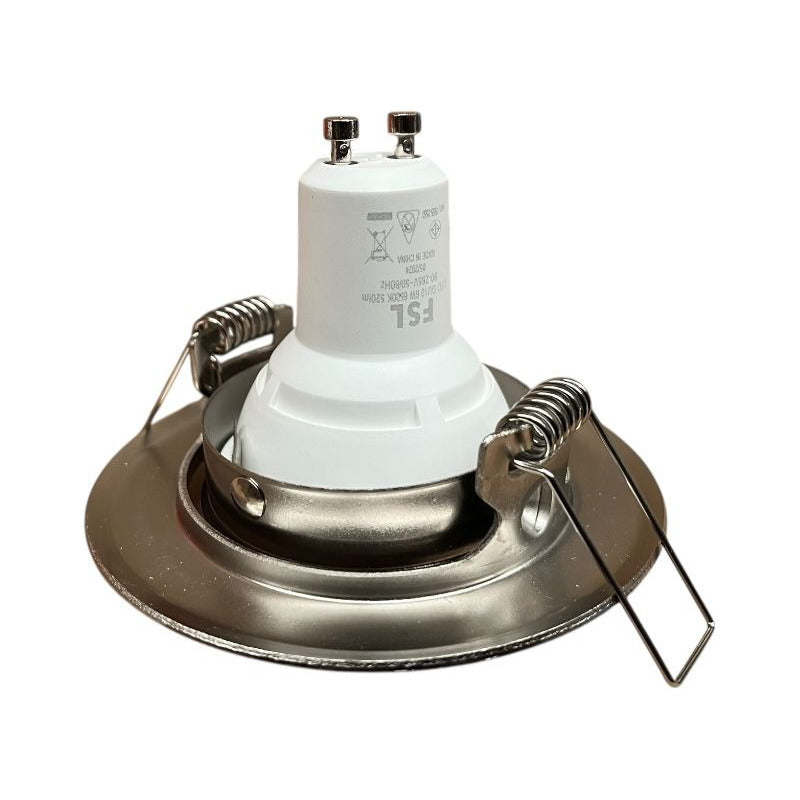 Foco Niquelado Basculante Dicroico LED GU10 6W Luz Cálida o Fría
