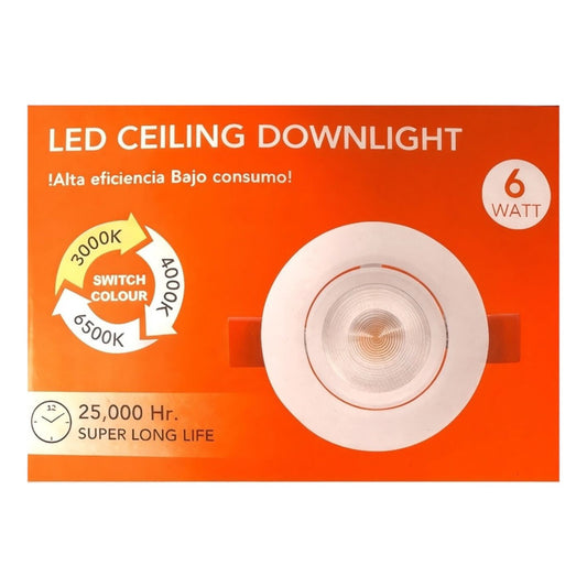Foco LED Empotrable 6W 3CCT (Luz Cálida, Neutra y Fría) – FSL