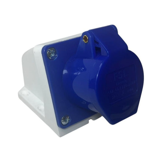 Enchufe Industrial Hembra Sobrepuesto FSL 2P+T 16A IP44 220-250V | Toma Exterior Robusta