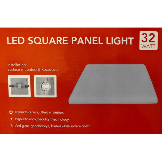 Panel LED Cuadrado Ajustable 32W Luz Fría 6500K – FSL