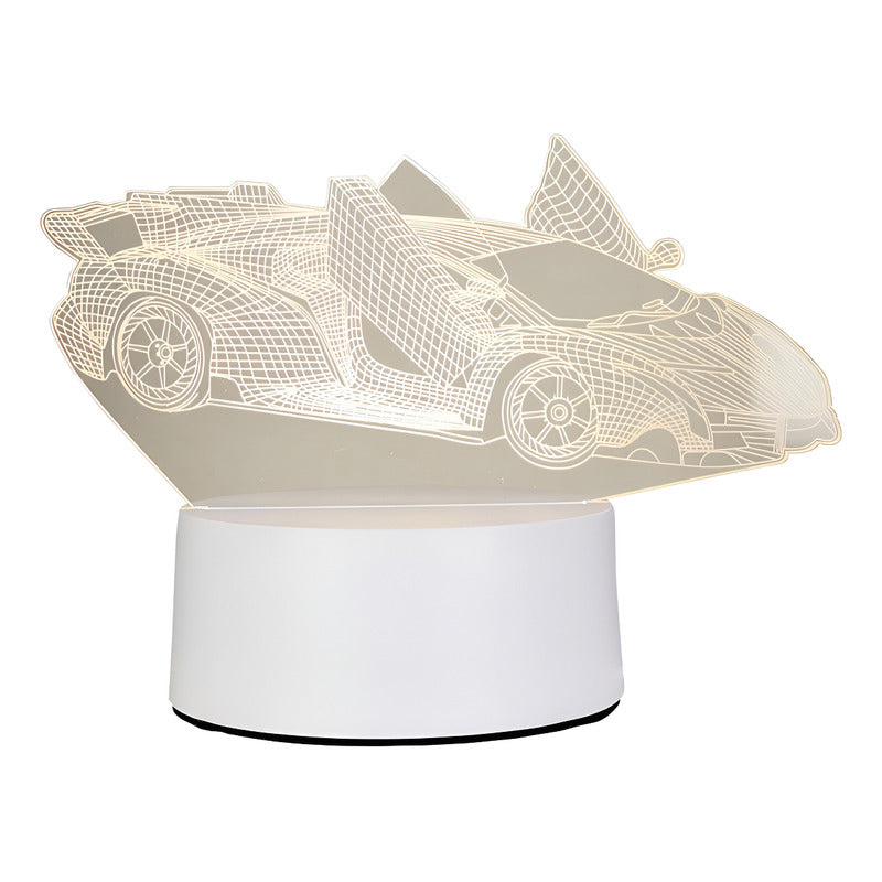 Lámpara de Mesa LED Diseño Auto Lamborghini Pantalla Café USB 5V Decorativa