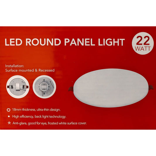 Panel LED Redondo Ajustable 22W Blanco Luz Fría (6500K) – FSL