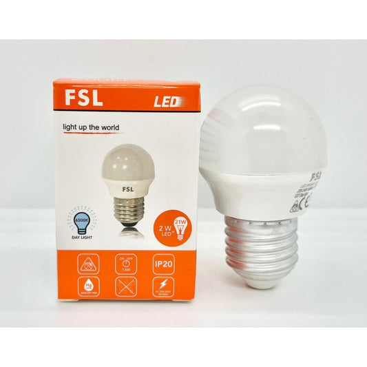 Pack x10 Ampolletas LED Mini Globo G45 2W E27 Fría/Cálida FSL