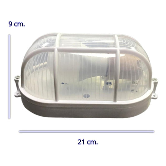 Foco Tortuga Ovalado Blanco Rejilla 7W E27 FSL 6500k IP54