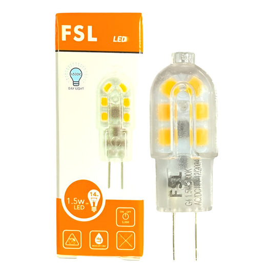 Ampolleta LED Bi-Pin G4 12V 1.5W 3000K/6500K FSL
