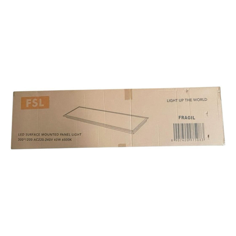Pack X6 Panel LED Sobrepuesto 40W 30x120 6500K Rectangular FSL