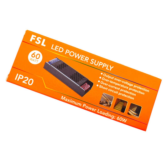 Transformador LED FSL 12V 60W para Cintas LED – Strip Light Driver DC12V 60W