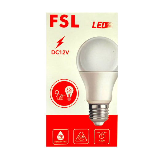 Ampolleta Led 12v 9w E27 Fsl Luz Fría 6500k Bajo Voltaje
