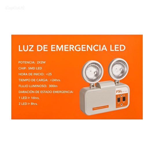 Lámpara De Emergencia LED 4W Recargable 6500K FSL Autonomía 16H