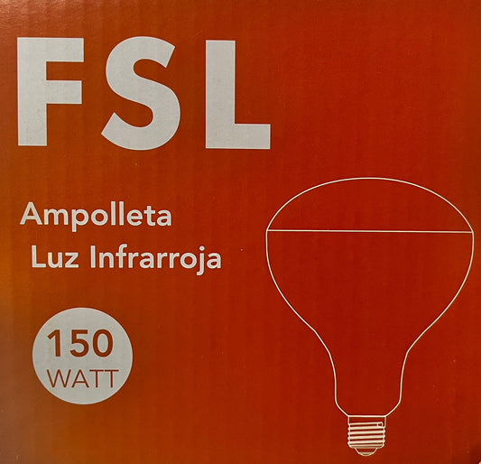 Ampolleta de Calor Infrarroja 150W E27 para Terapia y Calefacción – FSL Open box