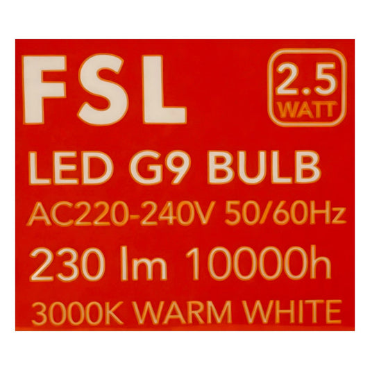 Pack X10 Ampolletas LED G9 2.5W 240V FSL Luz Cálida 3000K / Fría 6500K