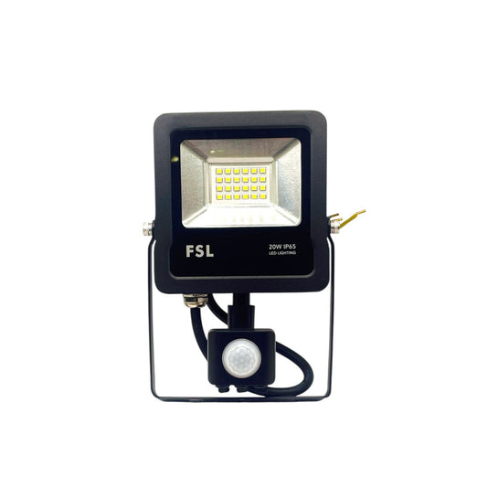 Proyectores LED 20W con Sensor Movimiento Luz Fría 6500K Negro FSL