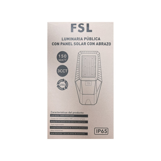 Luminaria Publicar Solar Led 150w 3cct Fsl Con Soporte 48cm