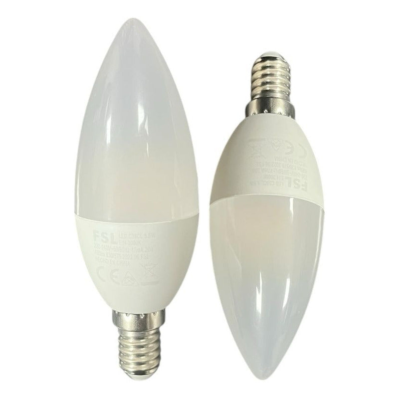 Ampolleta LED Tipo Vela Empavonada 5W Base E14 Luz Cálida / Luz Fría – FSL