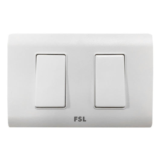 Interruptor Doble FSL 9/15 16A 250V Blanco | Módulo 2 SEC Certificado