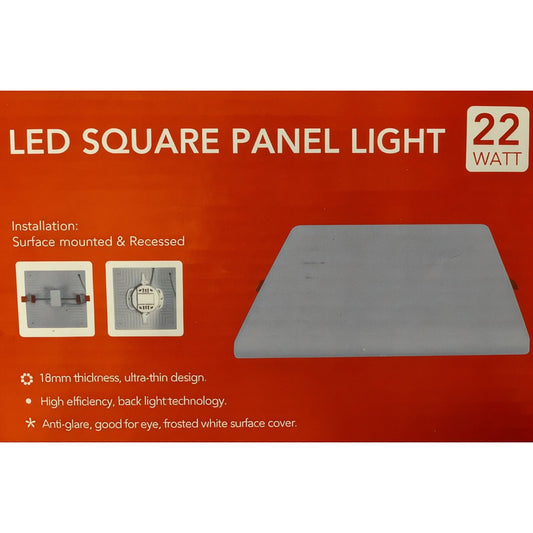 Panel LED Cuadrado Ajustable 22W Luz Fría 6500K – FSL