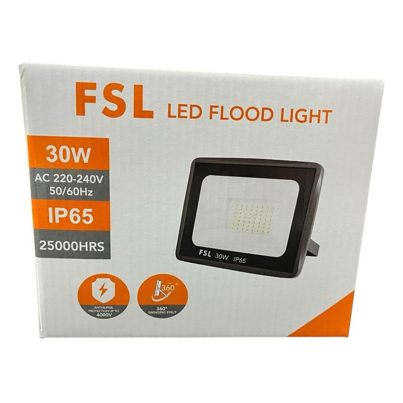 Reflector LED 30W FSL IP65 Luz Cálida/Fría 3000K/6500K Exterior Certificación SEC