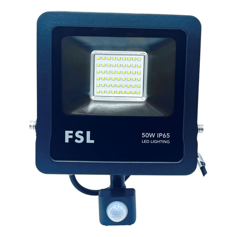 Reflector LED 50W con Sensor de Movimiento IP65 Luz Fría 6500K Negro FSL Exterior