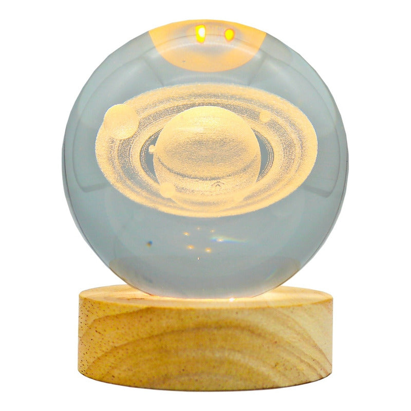 Lámpara de Noche LED Bola de Cristal 3D | Luz Decorativa con Diseños 3D