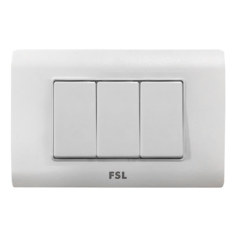 Pack x10 Interruptor Triple FSL 9/36 16A 250V Blanco | Módulo 3 SEC Bulk Electricista
