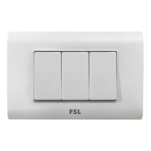 Pack x10 Interruptor Triple FSL 9/36 16A 250V Blanco | Módulo 3 SEC Bulk Electricista