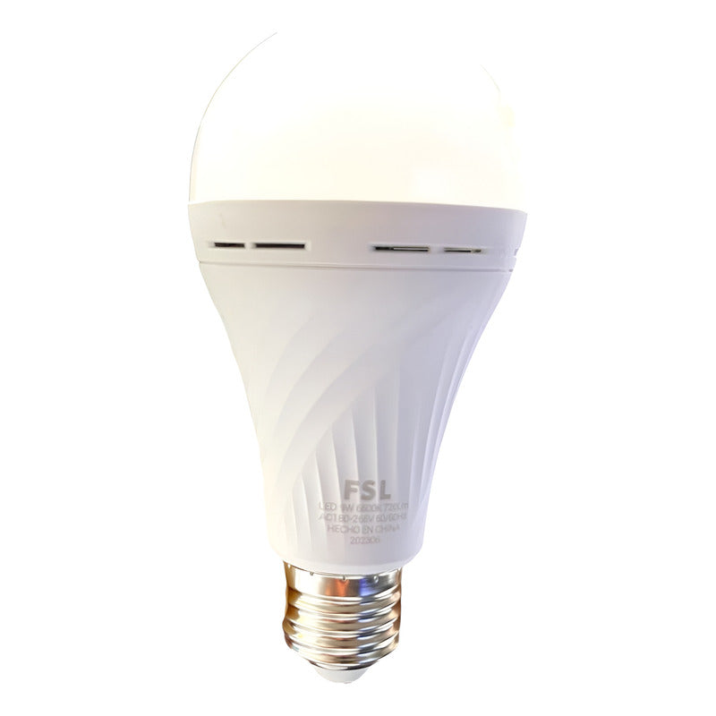 Ampolleta LED de Emergencia 9W E27 Luz Fría 6500K FSL