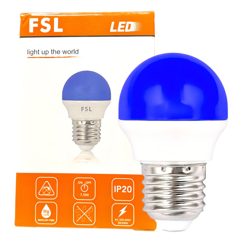 Ampolleta LED Guirnalda Mini Globo G45 2W E27 Azul FSL