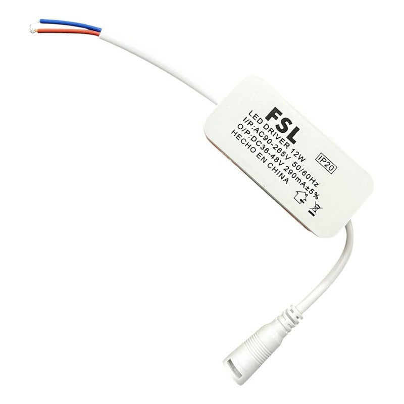 Panel Led Sobrepuesto Redondo 12w Luz Fría (6500k) Negro- FSL