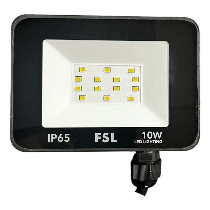 Pack X2 Reflector LED 10W IP65 Luz Cálida 3000K FSL Exterior Certificación SEC
