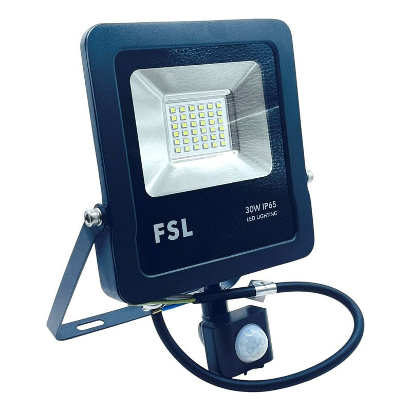 Reflector LED 30W con Sensor de Movimiento IP65 Luz Fría 6500K Negro FSL Exterior