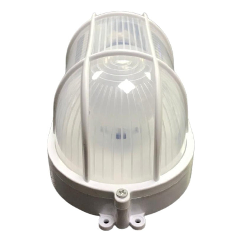 Foco Tortuga Ovalado Blanco Rejilla 7W E27 FSL 6500k IP54
