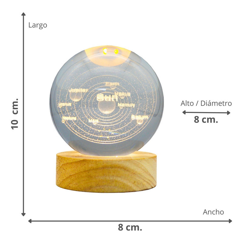 Lámpara de Noche LED Bola de Cristal 3D | Luz Decorativa con Diseños 3D