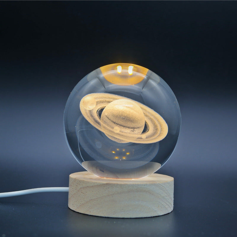 Lámpara de Noche LED Bola de Cristal 3D | Luz Decorativa con Diseños 3D