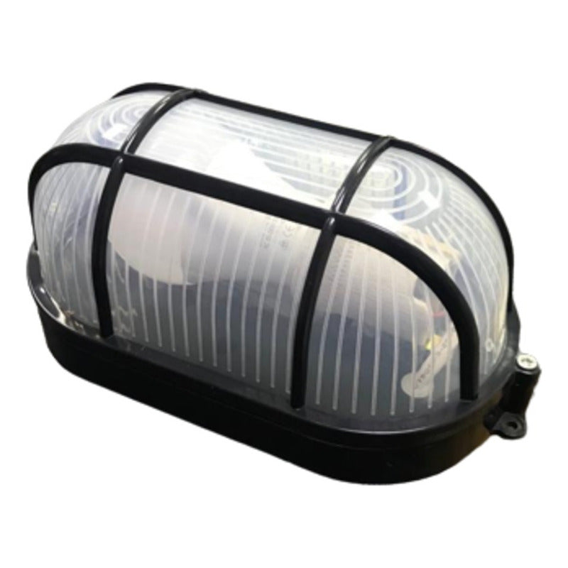 Foco Tortuga Ovalado Negro Rejilla 7W E27 FSL 6500k IP54