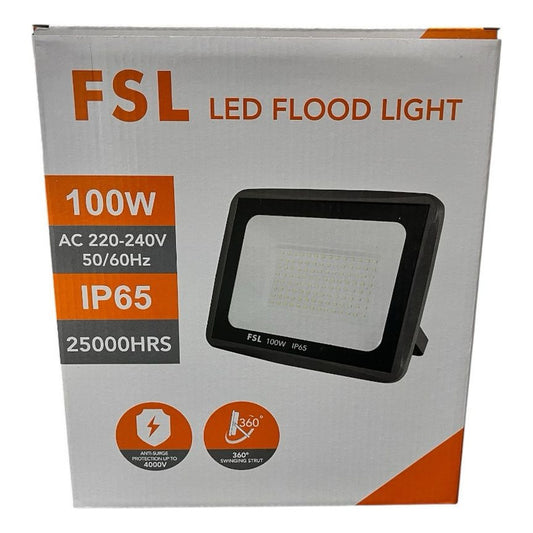 Reflector LED SMD 100W FSL IP65 Luz Neutra o Luz Fría Exterior Certificado SEC – Alta Potencia