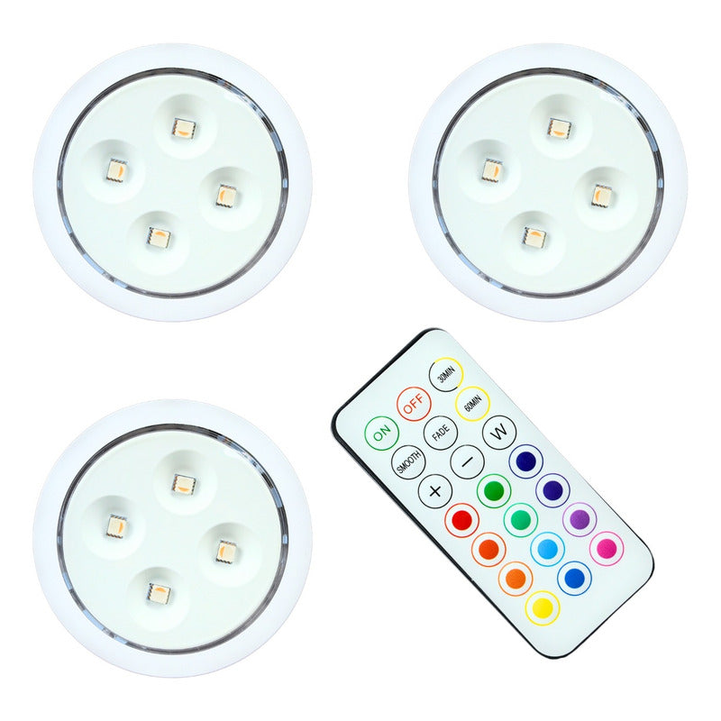 Pack x3 Luces LED RGB Decorativas con Control Remoto