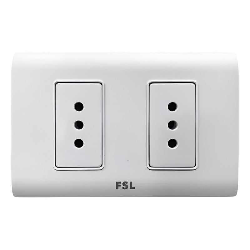 Pack x10 Tomacorriente Doble FSL F8A-2163 10A 250V Blanco | SEC Bulk 2 Tomas
