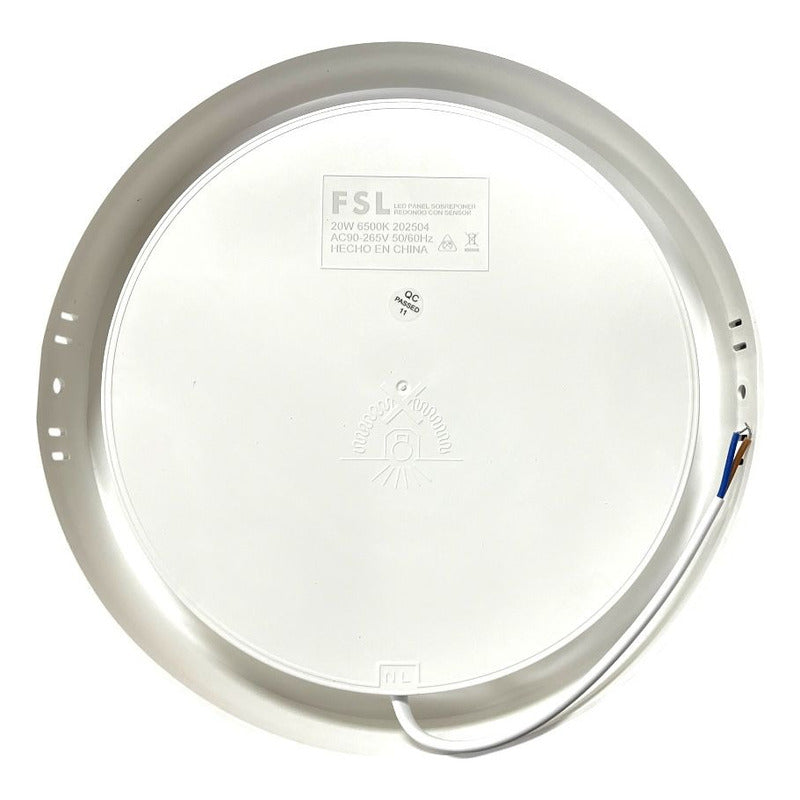 Panel Led Sobrepuesto Con Sensor 20W Luz Fria 6500K Blanco- Fsl