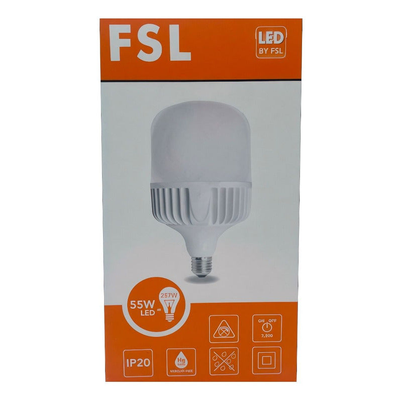Ampolleta Led Industrial Alta Potencia 55w/e27 Luz Fria Fsl Blanco Frío
