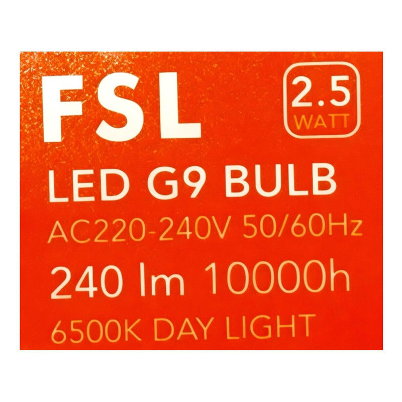 Ampolleta LED G9 2.5W 6500K Blanco Frío FSL