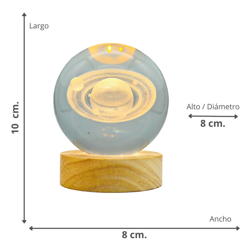 Lámpara de Noche LED Bola de Cristal 3D | Luz Decorativa con Diseños 3D