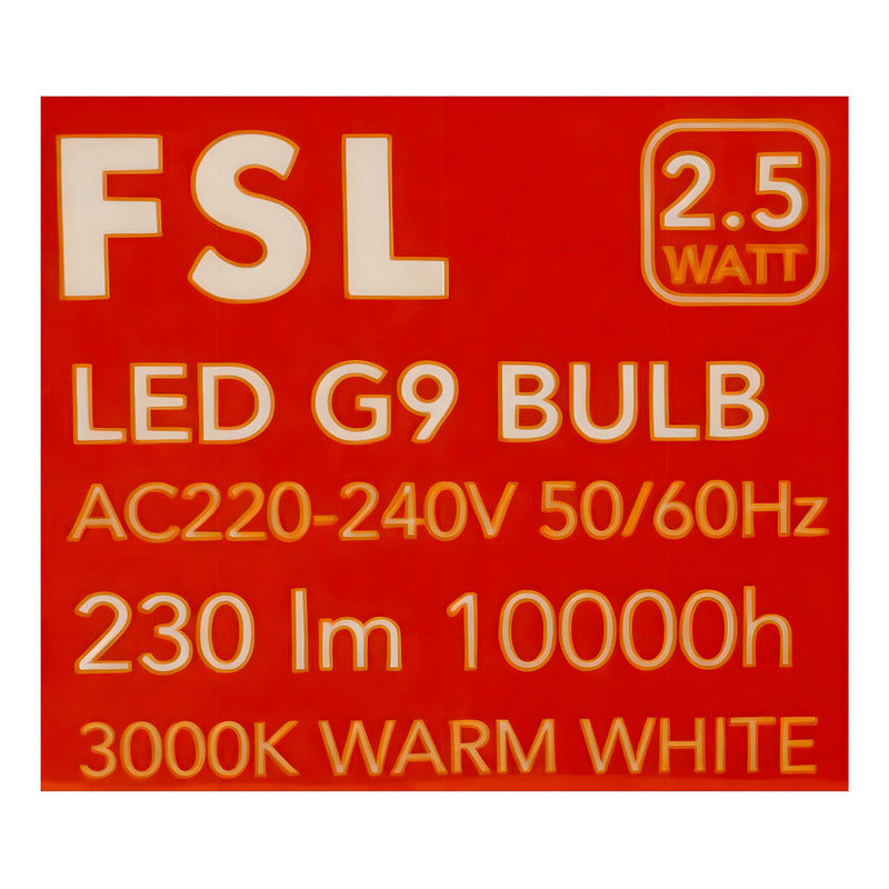 Ampolleta LED G9 2.5W 3000K Blanco Cálido FSL