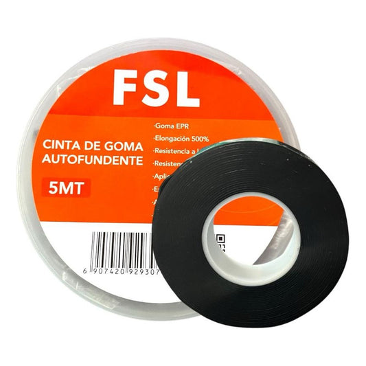 Cinta de Goma Autofundente FSL ERP 5m Negro | Sellado Hermético Sin Adhesivos
